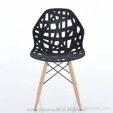 modern colorful plastic pp Hollow Seat wood chair